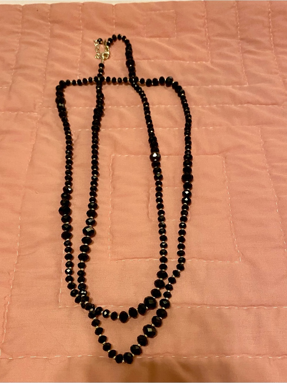 Elegant Black Beaded Layered Necklace